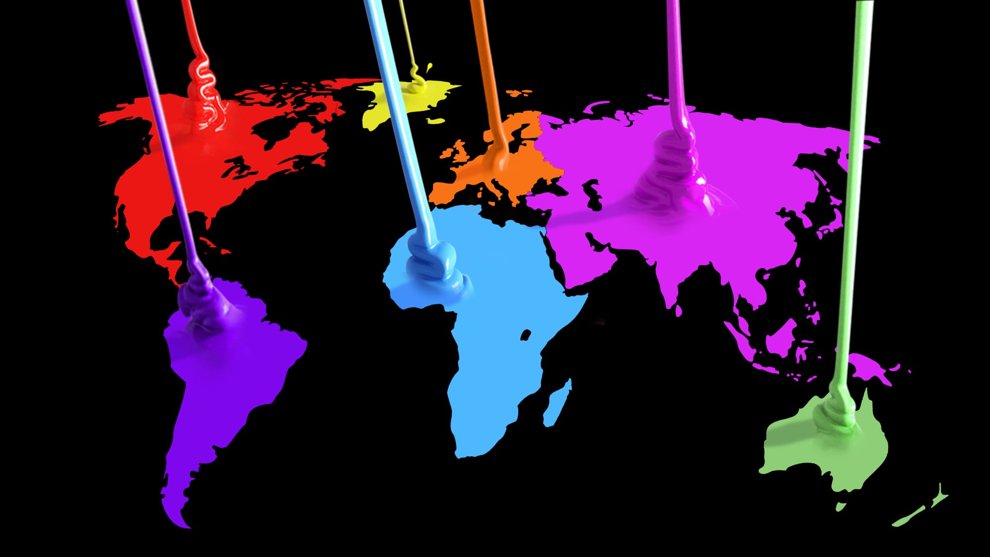 Paint pouring and creating a map